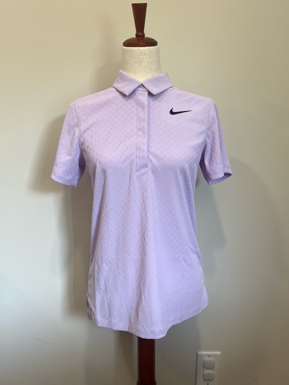 NWT $85 Nike Tour Dri-FIT ADV Women's Victory Polo Subtle Print S-Tall Purple